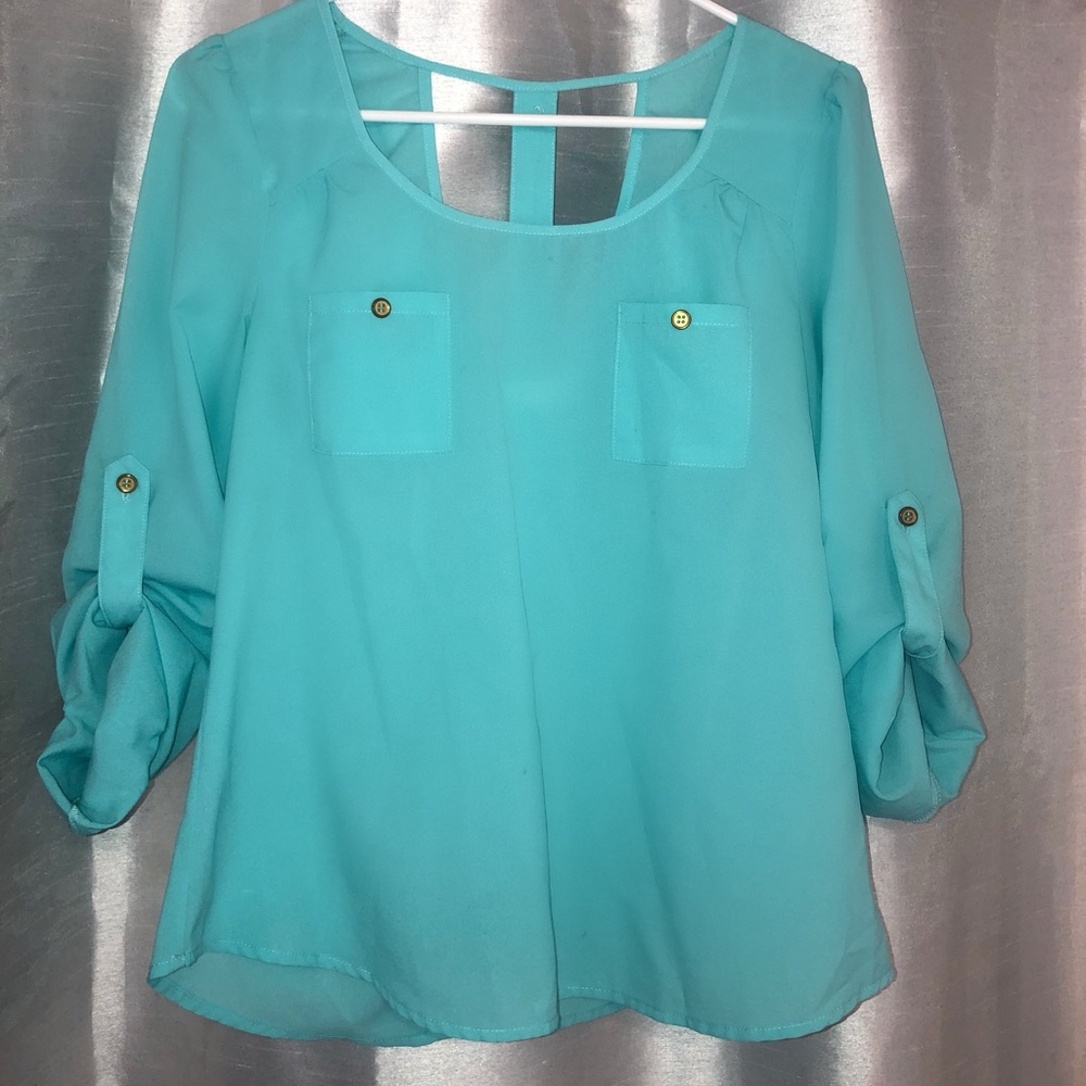 Teal blouse
